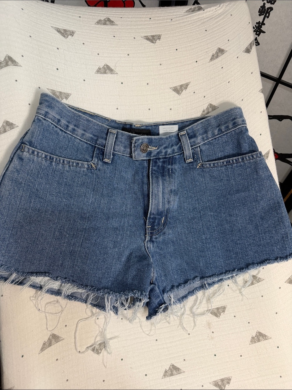 Xhilaration Blue Denim Frayed Hem Jean Shorts